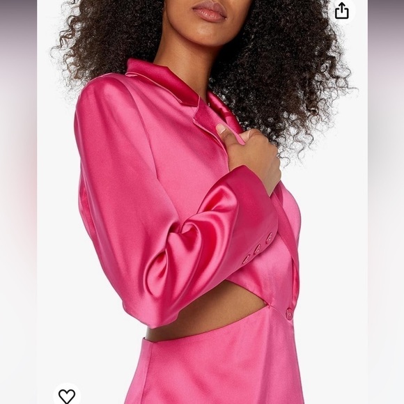 Porsha Williams The Drop Hot Pink Satin two piece co ord set power pantsuit - Picture 11 of 16